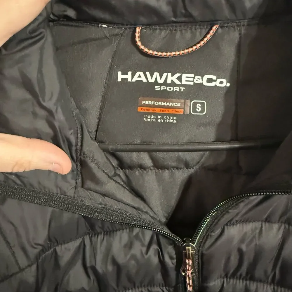 Hawke &‎ Co Black Quilted Puffer Jacket with High Collar